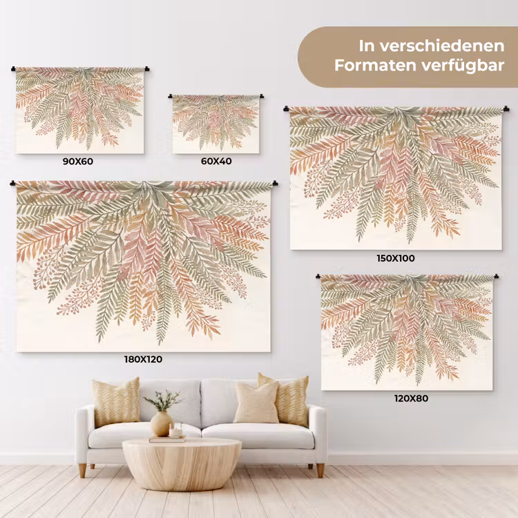 Botanisch - Aquarel - Kleurrijk Wandkleed katoen klein -tsfeer8_DE