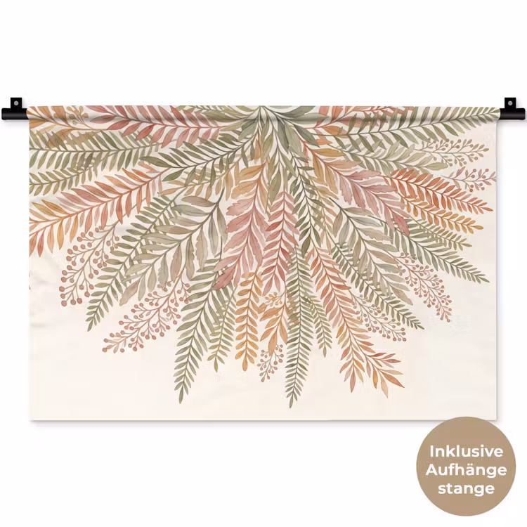 Botanisch - Aquarel - Kleurrijk Wandkleed katoen klein -t3d_DE