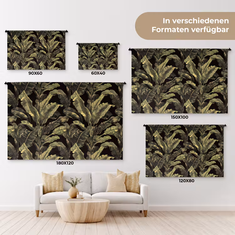 Botanisch - Bladeren - Groen Wandkleed katoen klein 269 -tsfeer8_DE