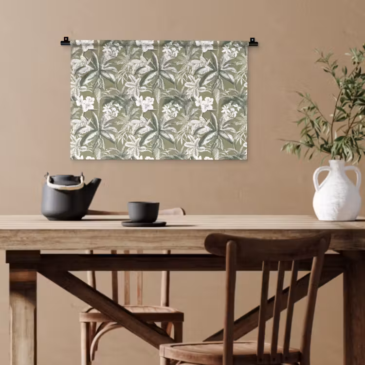 Botanisch - Bloemen - Groen Wandkleed katoen klein 269 -sfeer6