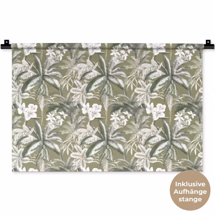 Botanisch - Bloemen - Groen Wandkleed katoen klein 269 -t3d_DE