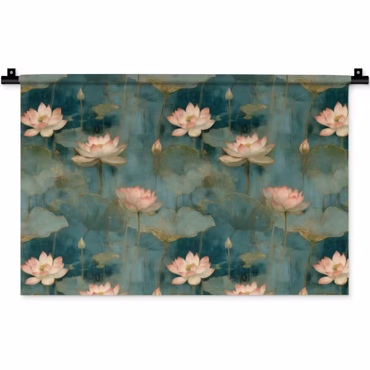 Botanisch - Bloemen - Roze Wandkleed katoen klein 269 -zz3d
