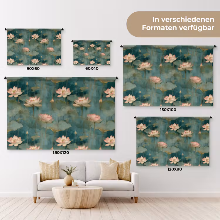 Botanisch - Bloemen - Roze Wandkleed katoen klein 269 -tsfeer8_DE