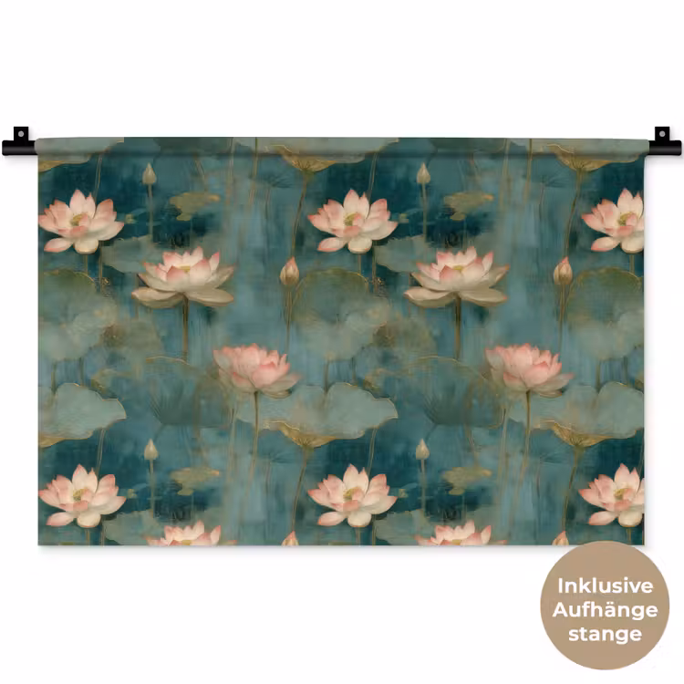 Botanisch - Bloemen - Roze Wandkleed katoen klein 269 -t3d_DE