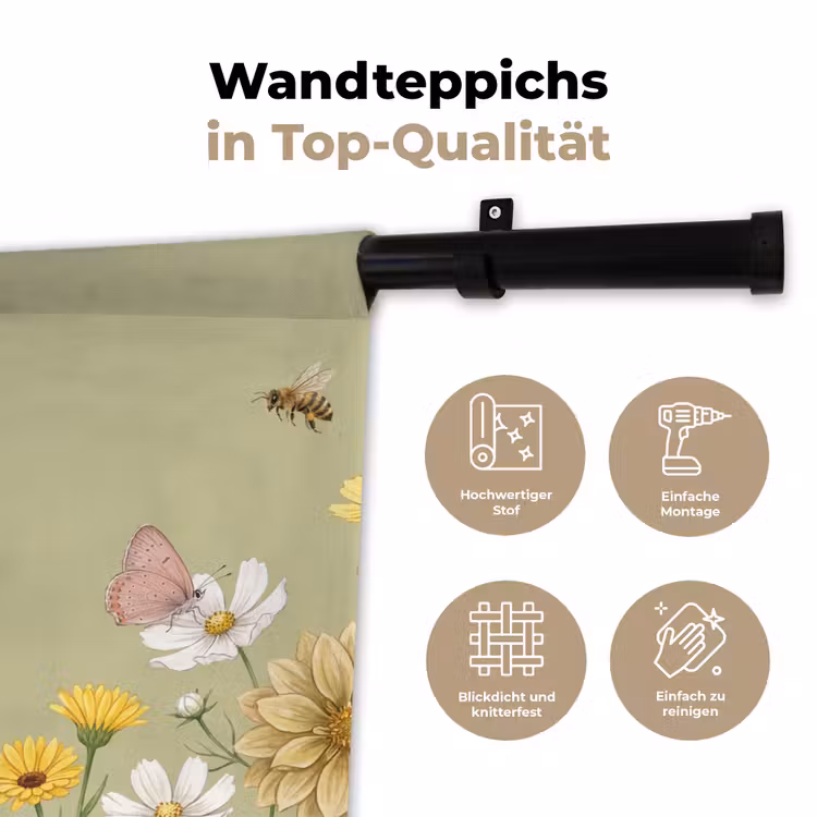 Botanisch - Bloemen - Kleurrijk Wandkleed katoen klein -tsfeer2_DE