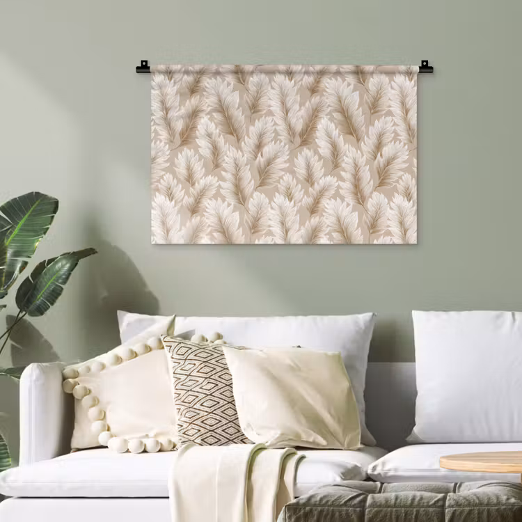 Botanisch - Patroon - Beige Wandkleed katoen klein 269 -sfeer7