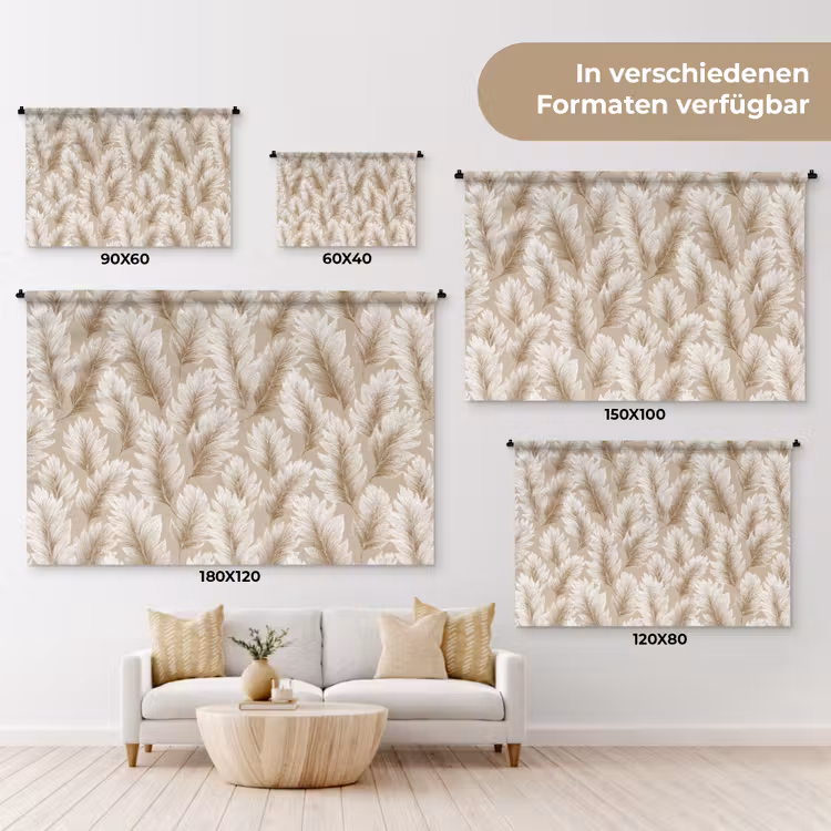 Botanisch - Patroon - Beige Wandkleed katoen klein 269 -tsfeer8_DE