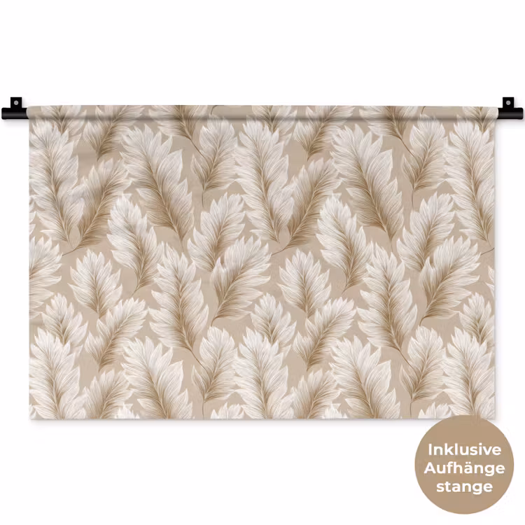 Botanisch - Patroon - Beige Wandkleed katoen klein 269 -t3d_DE