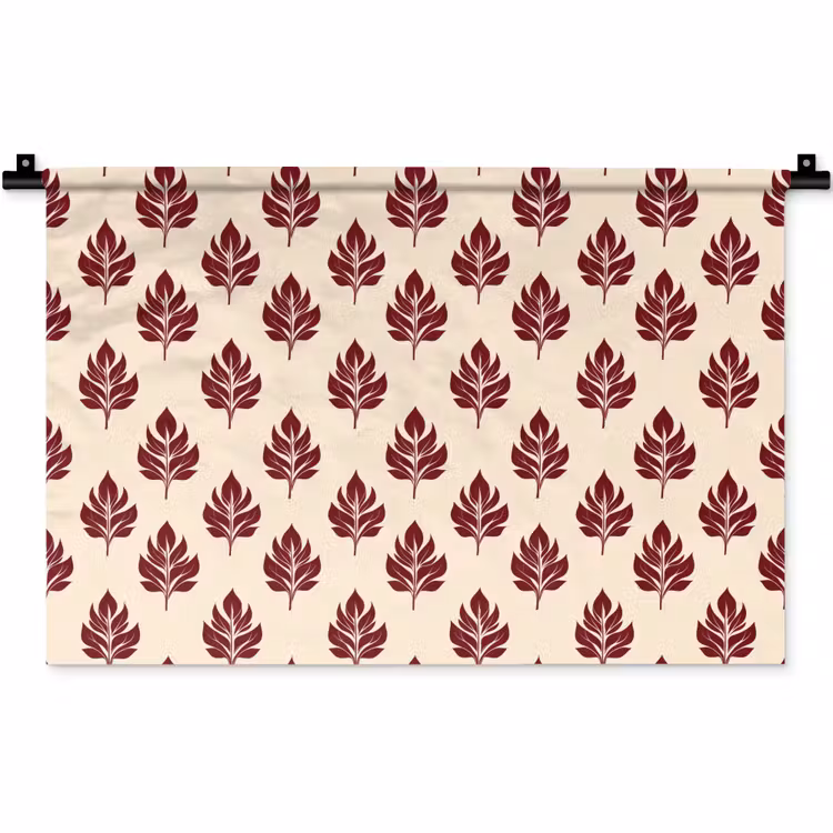 Botanisch - Patroon - Bordeaux Wandkleed katoen klein 269 -zz3d