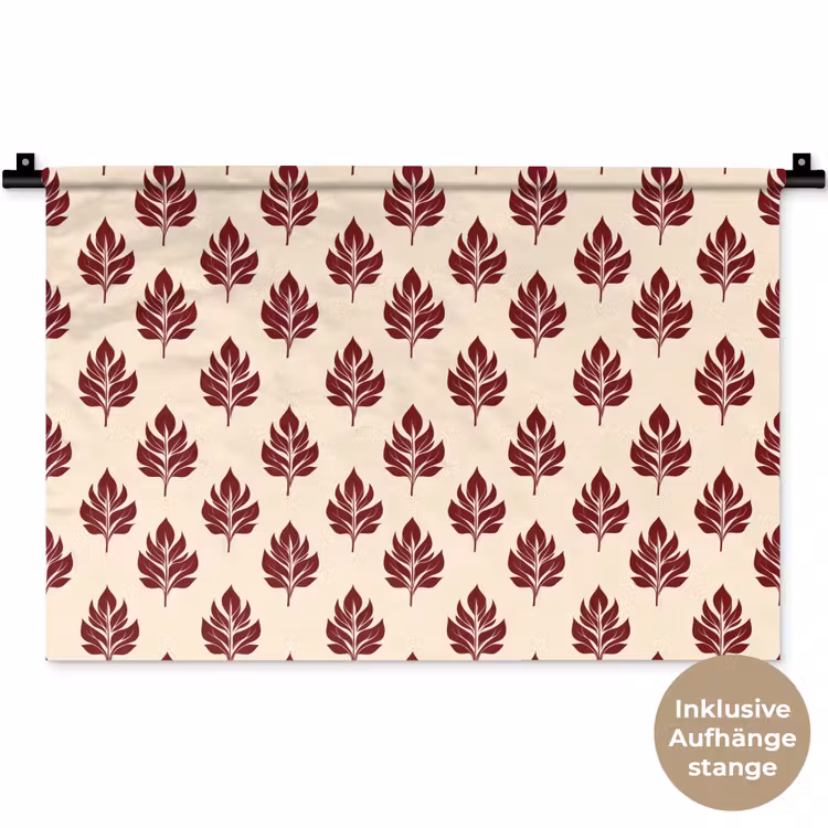 Botanisch - Patroon - Bordeaux Wandkleed katoen klein 269 -t3d_DE