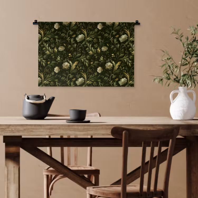 Botanisch - Naadloos - Bloemen Wandkleed katoen klein 269 -sfeer6