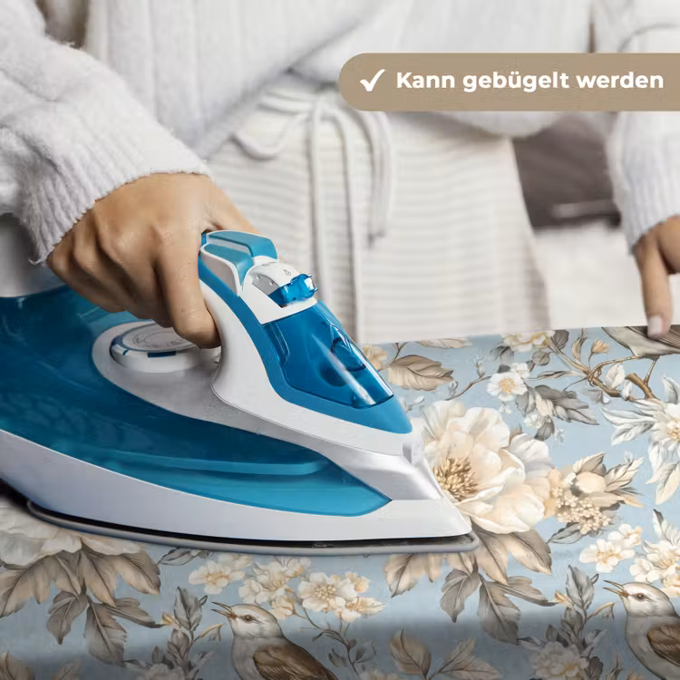Botanisch - Zangvogel - Blauw Wandkleed katoen klein 269 -tsfeer9_DE