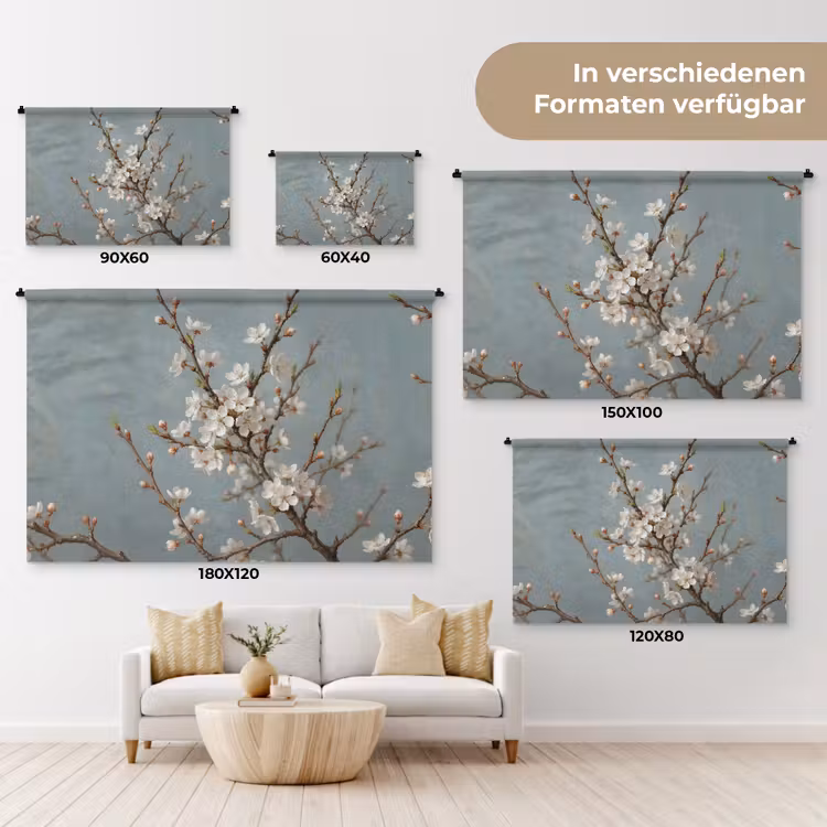 Botanisch - Stilleven - Blauw Wandkleed katoen klein -tsfeer8_DE