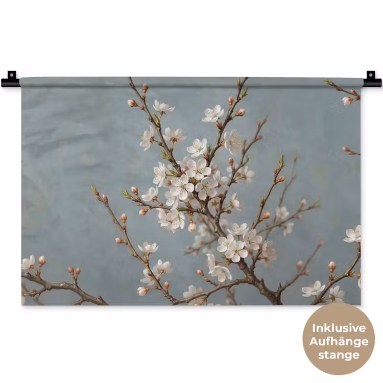 Botanisch - Stilleven - Blauw Wandkleed katoen klein -t3d_DE