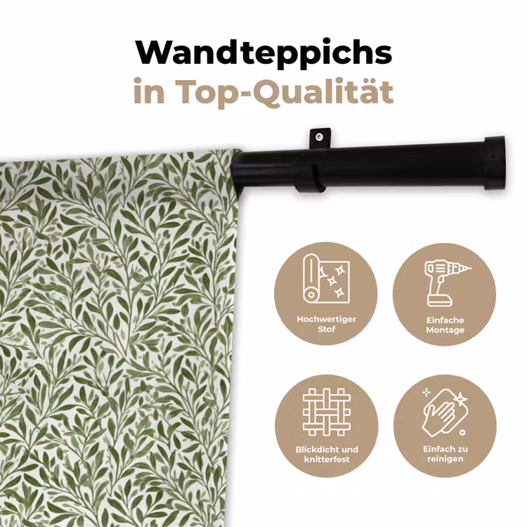 Botanisch - Takken - Groen Wandkleed katoen klein 269 -tsfeer2_DE
