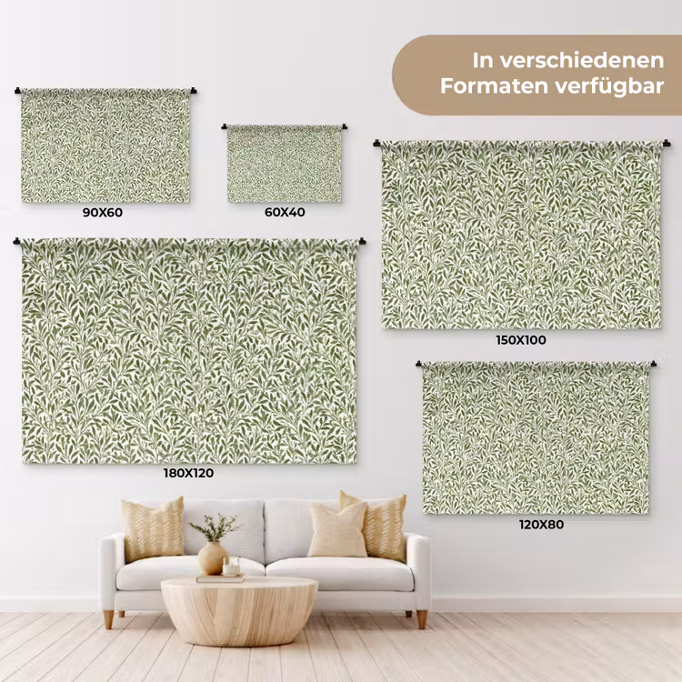 Botanisch - Takken - Groen Wandkleed katoen klein 269 -tsfeer8_DE