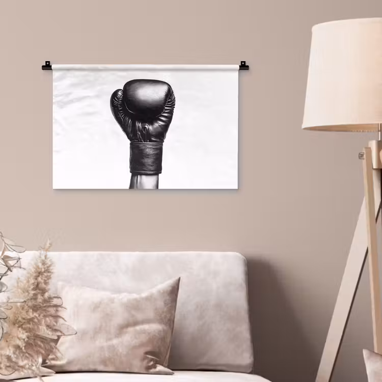 Bokshandschoen - Zwart - Hand Wandkleed katoen klein -sfeer4
