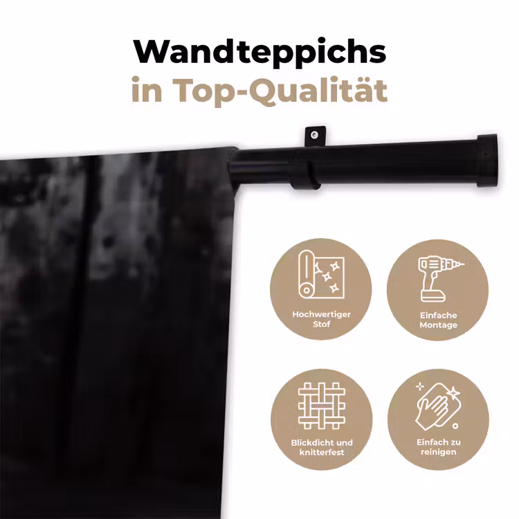 Bokshandschoenen - Muur - Duister - Zwart Wandkleed katoen klein -tsfeer2_DE