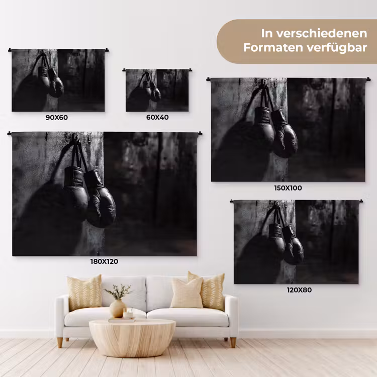 Bokshandschoenen - Muur - Duister - Zwart Wandkleed katoen klein -tsfeer8_DE