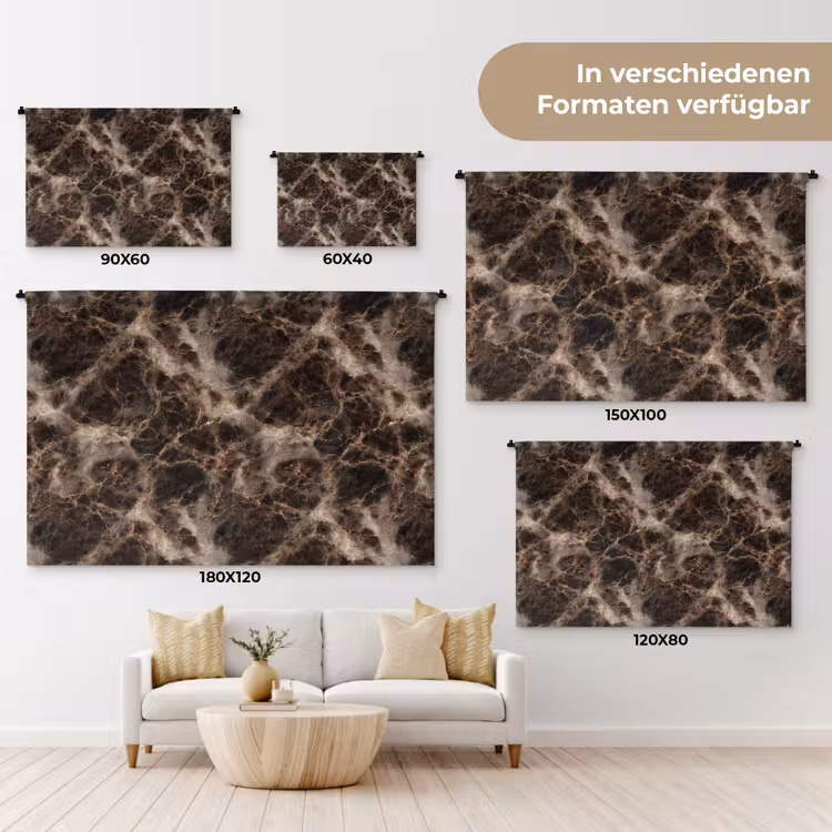 Bruin - Goud - Marmer Wandkleed katoen klein 269 -tsfeer8_DE