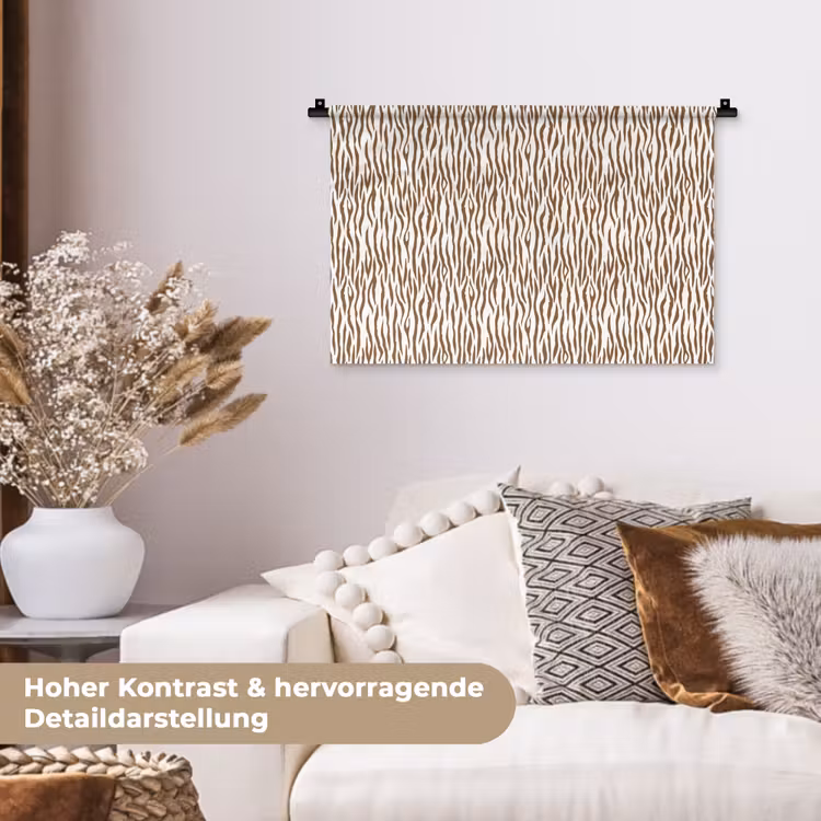 Bruin - Patroon - Zebra Wandkleed katoen klein 269 -tsfeer1_DE