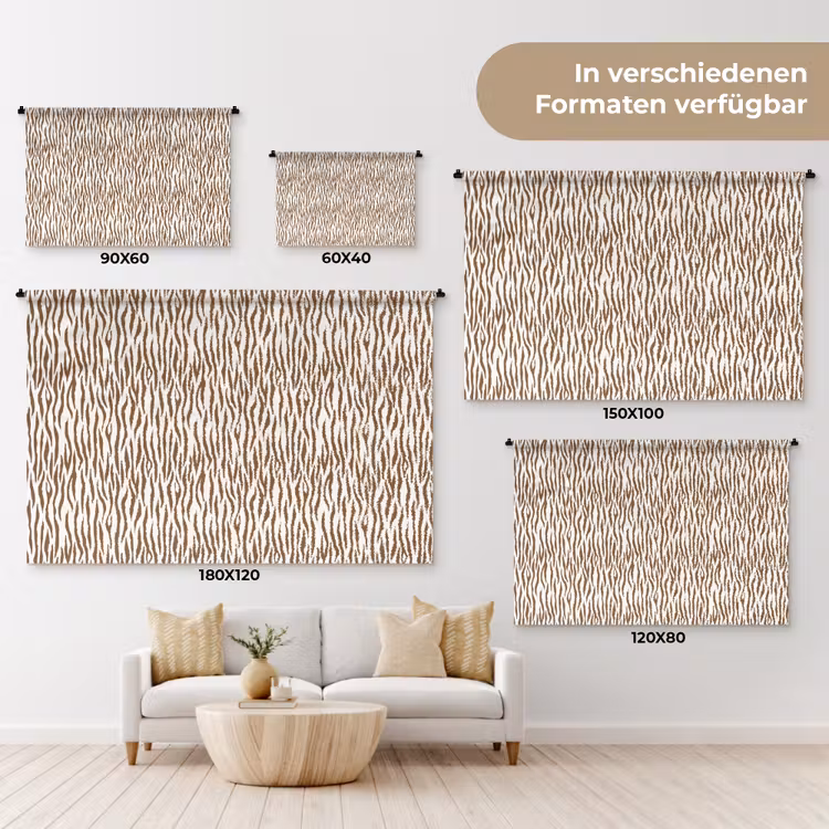 Bruin - Patroon - Zebra Wandkleed katoen klein 269 -tsfeer8_DE