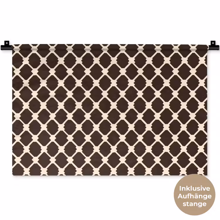 Bruin - Ruitpatroon - Geometrisch Wandkleed katoen klein 269 -t3d_DE