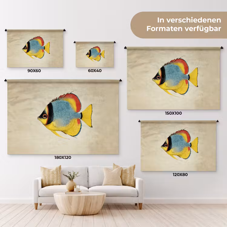 Kleurrijk - Vis - Schubben - Illustratie Wandkleed katoen klein -tsfeer8_DE
