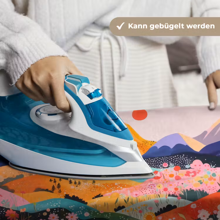 Kleurrijke bloemen - Bergen - Fantasielandschap Wandkleed katoen klein -tsfeer9_DE