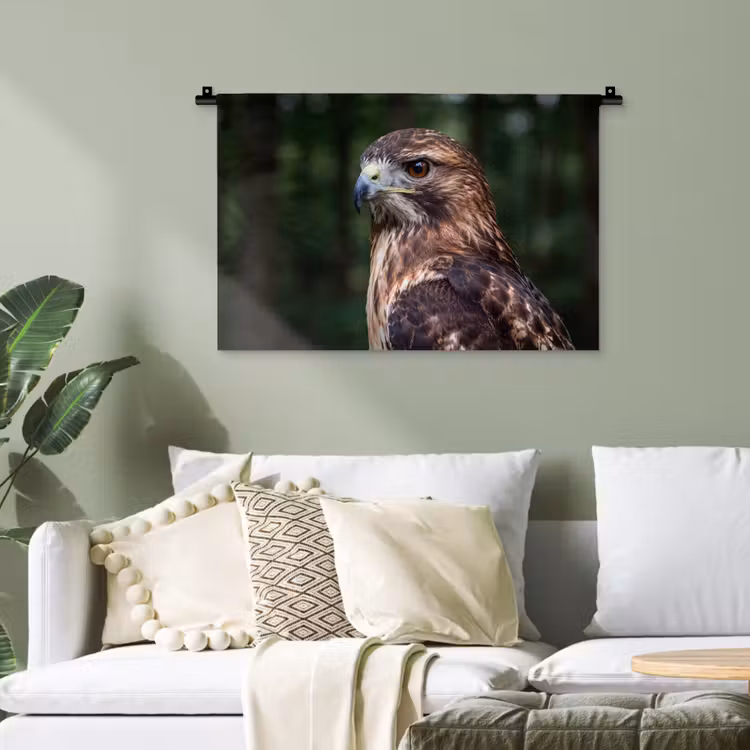 Buizerd - Roofvogel - Natuur - Bruin Wandkleed katoen klein -sfeer7