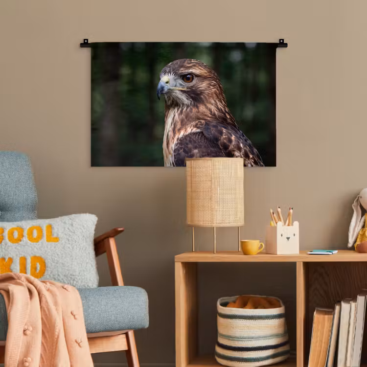 Buizerd - Roofvogel - Natuur - Bruin Wandkleed katoen klein -wsfeer4_kind