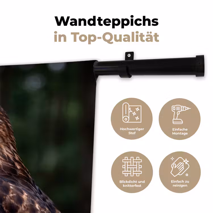 Buizerd - Roofvogel - Natuur - Bruin Wandkleed katoen klein -tsfeer2_DE