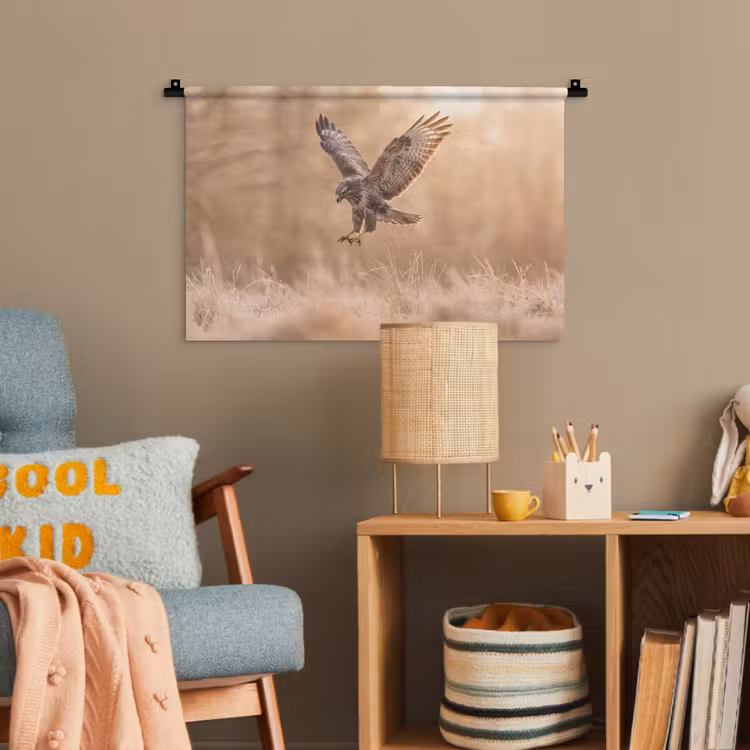 Buizerd - Roofvogel - Natuur - Bruin Wandkleed katoen klein -wsfeer4_kind