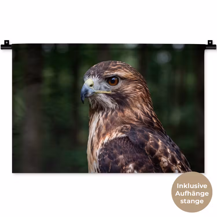 Buizerd - Roofvogel - Natuur - Bruin Wandkleed katoen klein -t3d_DE