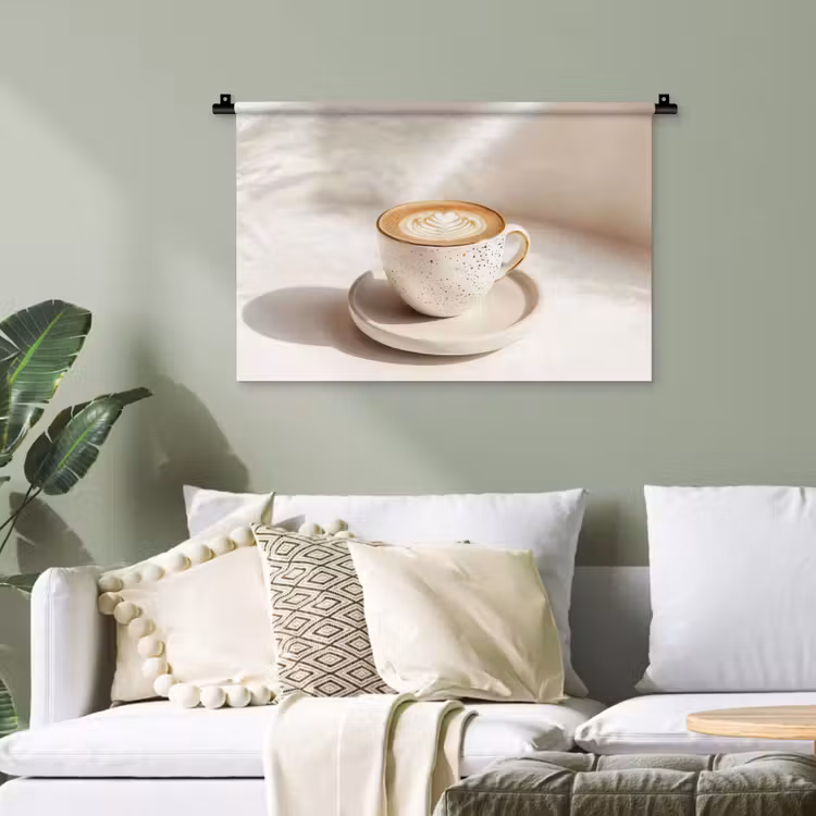 Cappuccino - Schuim - Schotel - Beige Wandkleed katoen klein -sfeer7