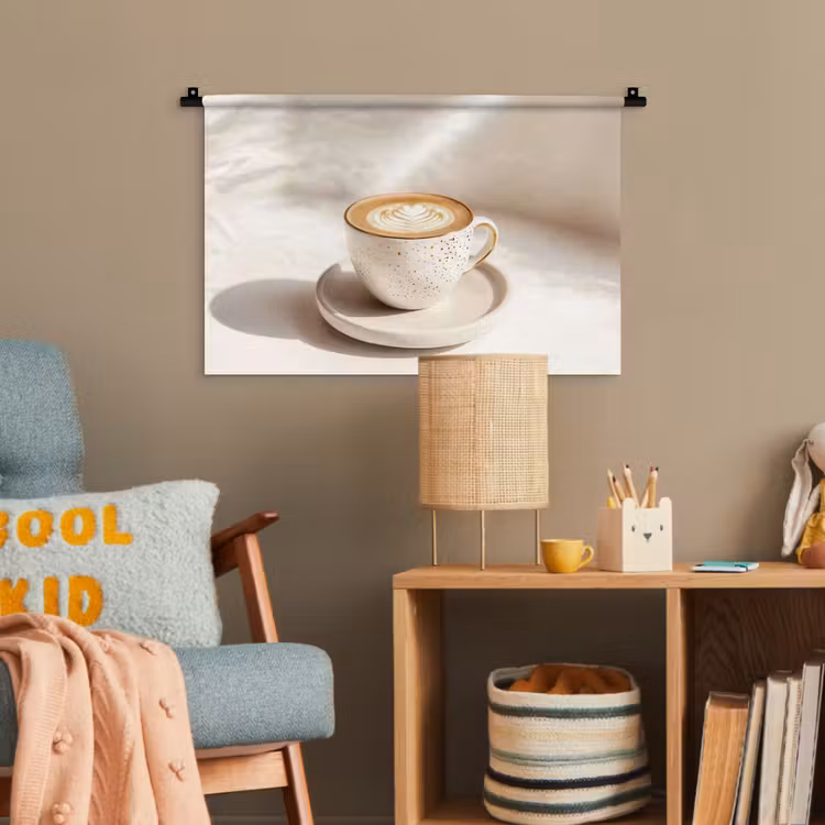 Cappuccino - Schuim - Schotel - Beige Wandkleed katoen klein -wsfeer4_kind