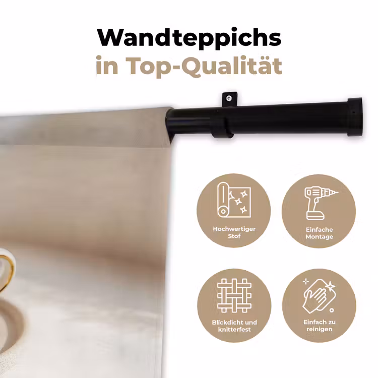 Cappuccino - Schuim - Schotel - Beige Wandkleed katoen klein -tsfeer2_DE