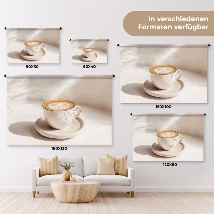 Cappuccino - Schuim - Schotel - Beige Wandkleed katoen klein -tsfeer8_DE
