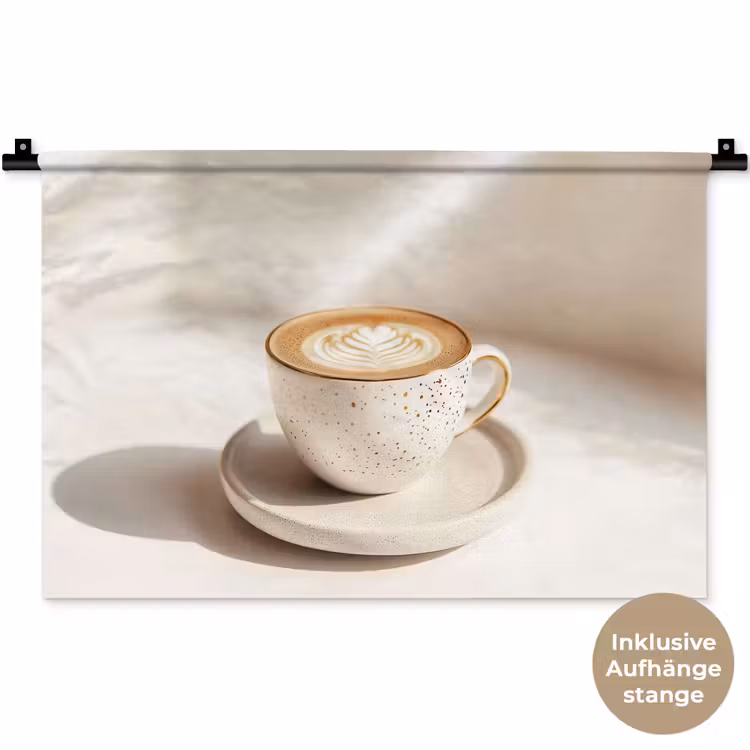 Cappuccino - Schuim - Schotel - Beige Wandkleed katoen klein -t3d_DE