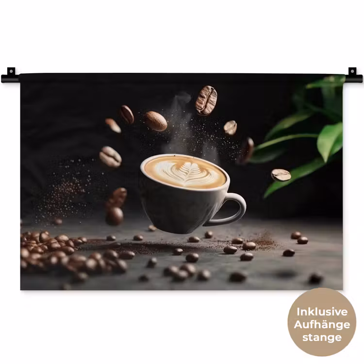 Cappuccino - Kop - Bonen - Bruin Wandkleed katoen klein -t3d_DE