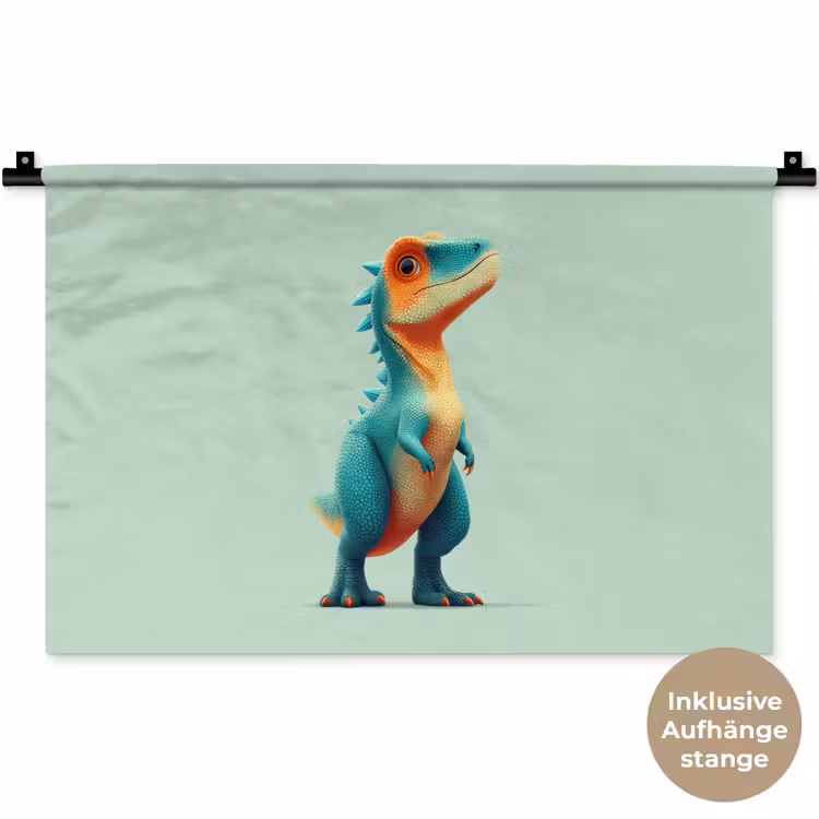 Cartoon - Dino - Oranje - Stekels Wandkleed katoen klein -t3d_DE