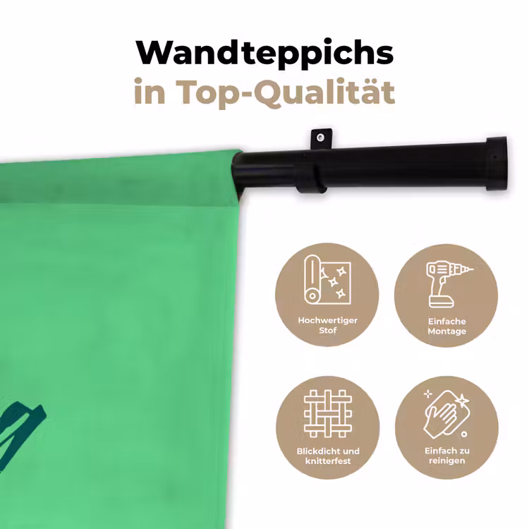 c'est la fucking vie - Groen - Penseelstijl Wandkleed katoen klein -tsfeer2_DE