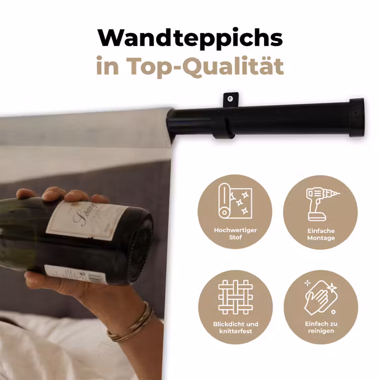 Champagne - Bed - Bubbels Wandkleed katoen klein -tsfeer2_DE