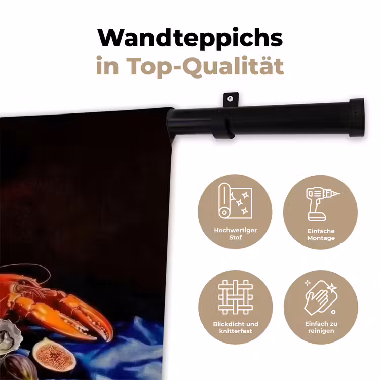 Champagne - Luxe - Oesters Wandkleed katoen klein -tsfeer2_DE