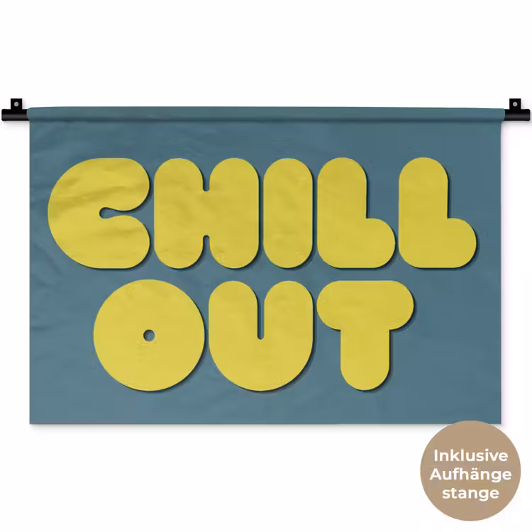 Chill out - Geel - Blauw Wandkleed katoen klein -t3d_DE