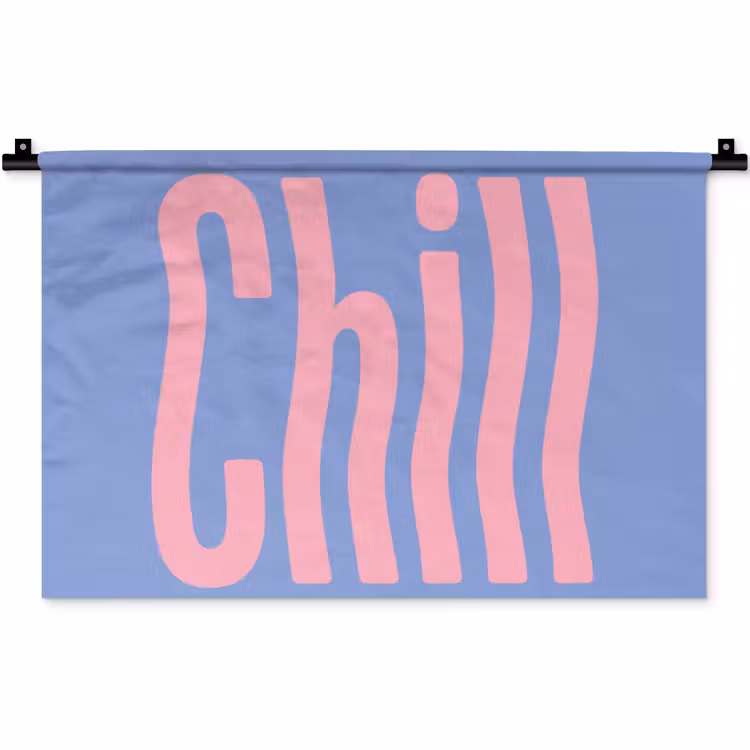 Chill - Roze - Blauw - Golvend Wandkleed katoen klein -zz3d