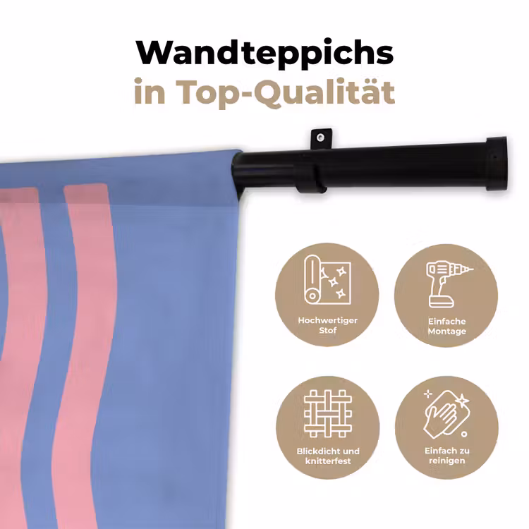 Chill - Roze - Blauw - Golvend Wandkleed katoen klein -tsfeer2_DE