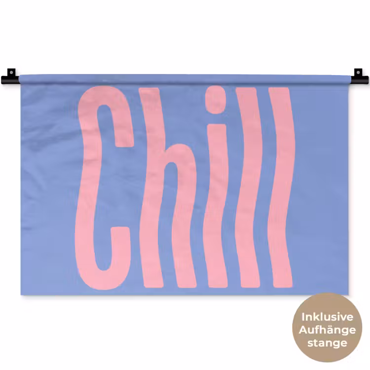 Chill - Roze - Blauw - Golvend Wandkleed katoen klein -t3d_DE