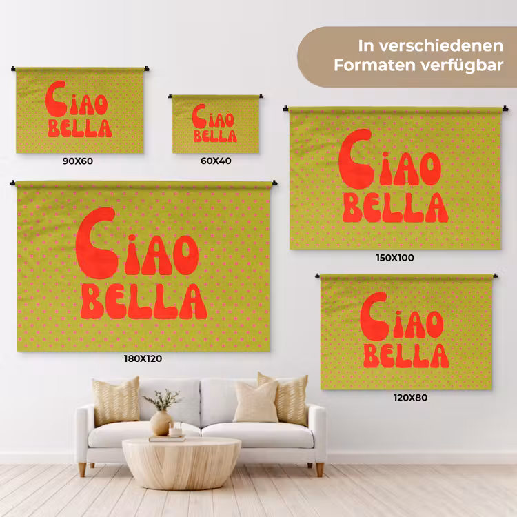 Ciao bella - Rood - Groen - Stippen Wandkleed katoen klein -tsfeer8_DE