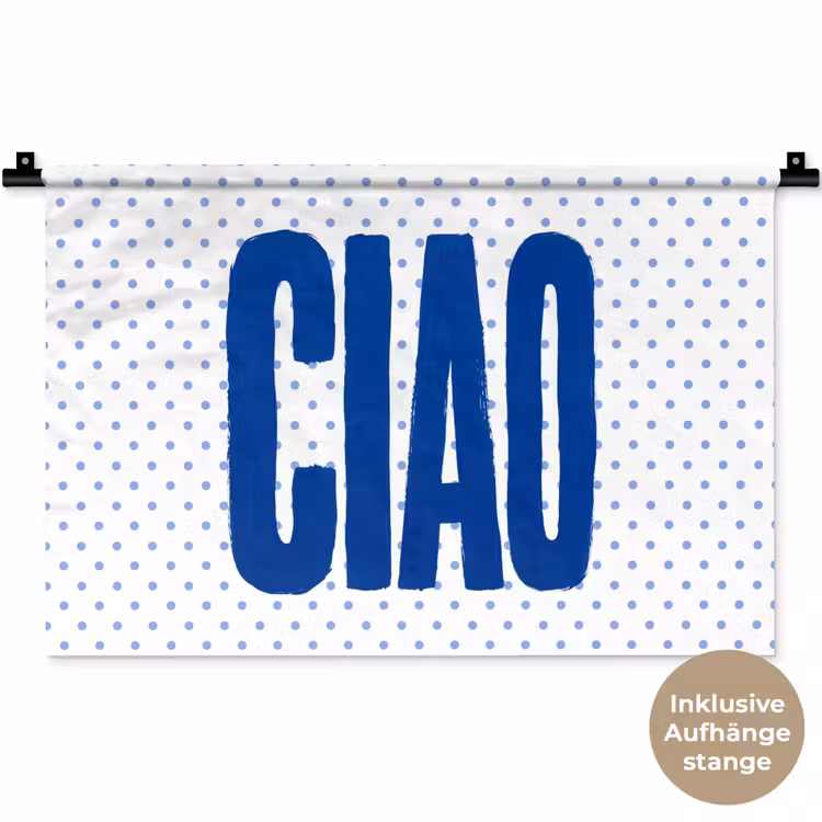 Ciao - Blauw - Stippen Wandkleed katoen klein -t3d_DE